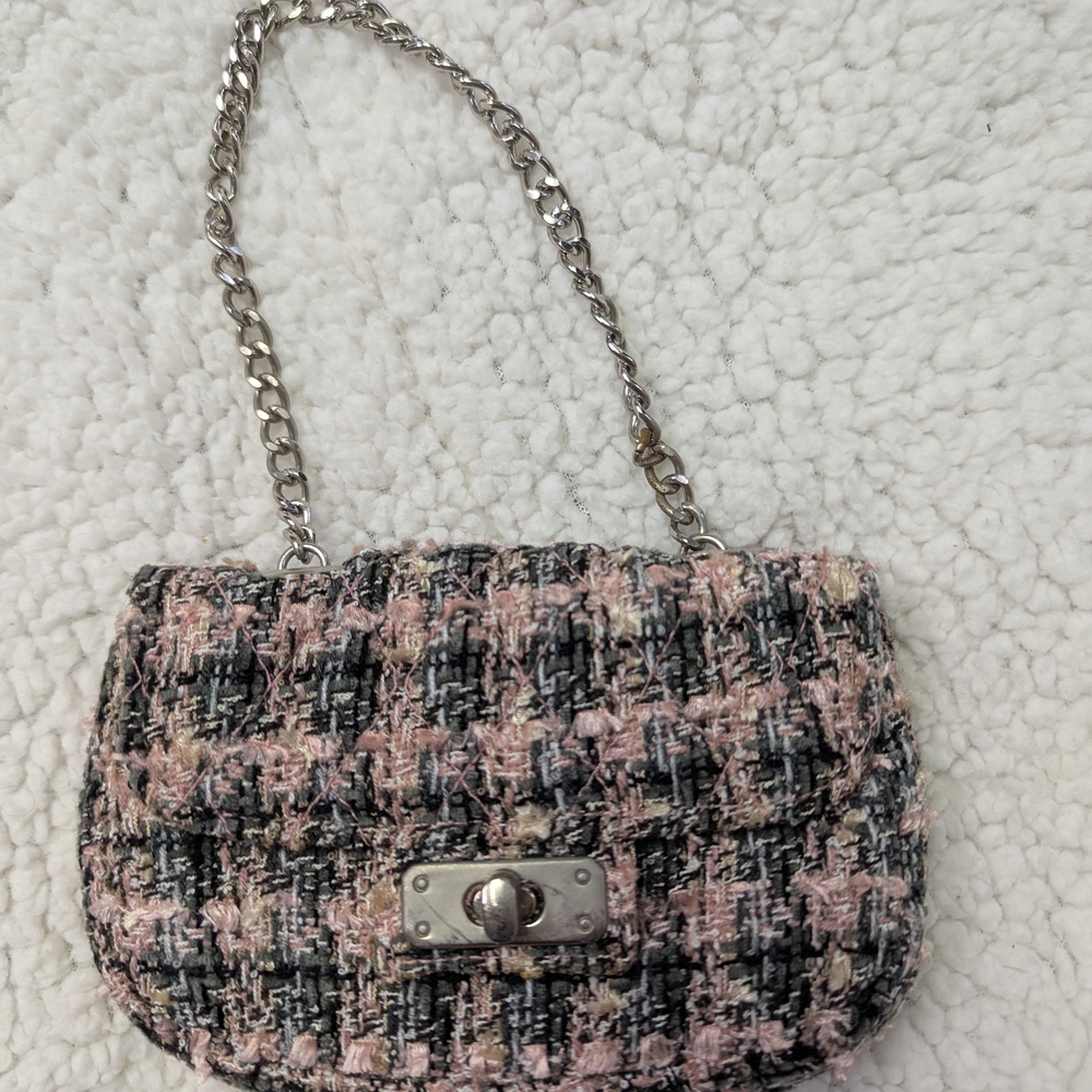 Chic Tweed Chain Shoulder Bag